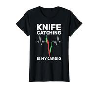 Atrapar Cuchillos es mi Cardio - Comerciantes de Humor Divertidos Camiseta gráfica económica, Mujer, Negro, S