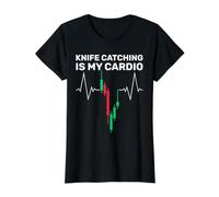Atrapar Cuchillos es mi Cardio: gráfico de Humor Comercial Divertido Camiseta gráfica económica, Mujer, Negro, S