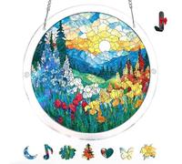 Atrapasol de Puzzle de Acrílico - Decoración Colgante para Ventanas Estilo Vidriera, Kit de Arte DIY Creador de Arcoíris, Regalo Original de Cumpleaños para Mujer, Hogar y Jardín (7in,P)