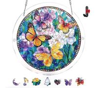 Atrapasol de Puzzle de Acrílico - Decoración Colgante para Ventanas Estilo Vidriera, Kit de Arte DIY Creador de Arcoíris, Regalo Original de Cumpleaños para Mujer, Hogar y Jardín (8in,O)