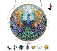 Atrapasol de Puzzle de Acrílico - Decoración Colgante para Ventanas Estilo Vidriera, Kit de Arte DIY Creador de Arcoíris, Regalo Original de Cumpleaños para Mujer, Hogar y Jardín (9in,F)