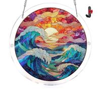 Atrapasol de Puzzle de Acrílico - Decoración Colgante para Ventanas Estilo Vidriera, Kit de Arte DIY Creador de Arcoíris, Regalo Original de Cumpleaños para Mujer, Hogar y Jardín (7in,B)