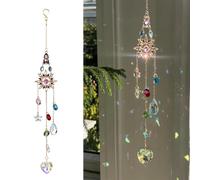 Atrapasoles Cristal Adorno para Sol, Atrapasol Estrellas Corazón Campana De Viento, Suncatcher Adornos Colgantes para Ventanas, Hogares, Jardines