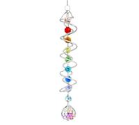 Atrapasoles Cristal Colgante, Suncatcher Crystal con Doble Espiral, Atrapasoles Cristal Feng Shui para Ventanas Jardines, Colgante Estilo Campanilla de Viento Jardín