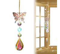 Atrapasoles Cristal Colgantecon Adornos Colgantes con Strass De Colores Kristall Hänge Schmetterlings Prisma Sonnenfänger Un Regalo Lleno De Significado para Su Familia y Amigos