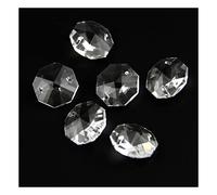 Atrapasoles de jardín 10mm/14mm/16mm/50mm 50 Uds cuentas de octágono de cristal transparente en 2 agujeros piezas de gotas de lámpara de cuentas sueltas Collares colgantes hechos a mano ( Color : 10mm