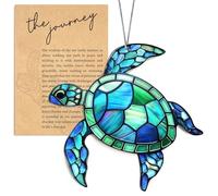 Atrapasoles Tortuga de Acrílico, Atrapa Sol y Atrapaluz para Ventana, Adorno Colgante Decoración Hogar y Jardín, Suncatcher Estilo Vitral Turquesa, Regalo para Mujer, Amantes del Mar, Casa Nueva