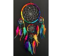 Atrapasue os OMA - Atrapasue os tradicional hecho a mano con arco ris multicolor de chakras, plumas y cuentas te idas, 7"" de di metro