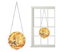 Atrapasueños acrílico | Cartel redondo de 7,82 pulgadas para capturar la luz solar, adorno en forma de rompecabezas de acrílico de relajación rápida con animales, diseño resistente al desteñido para
