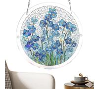Atrapasueños acrílico, decoración de pared con luz de flor, panel de arte transparente de 8.27 x 8.27 pulgadas con montaje de rompecabezas, juego de manualidades acrílicas, decoración de reflejo