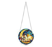 Atrapasueños acrílico, letrero redondo de reflejo arcoíris de 7.85 pulgadas, adornos de animales tipo rompecabezas para árbol, para mamá, abuela, dama, hombre, puerta de cumpleaños, jardín, coche