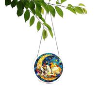 Atrapasueños acrílicos | Panel prisma redondo de 19,9 cm de diámetro, adorno para perro, estilo rompecabezas de acrílico para árbol | Idea de regalo para mamá y mujer, hombre, cumpleaños, puerta de