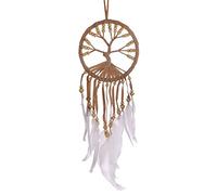 Atrapasueños Árbol de Vida, 11 cm de diámetro, Dream Catcher en Muchos Colores, Dreamcatcher con Plumas de Verdad (Brillante)