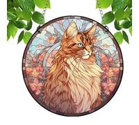 Atrapasueños - Atrapasueños para gatos | Atrapasueños para ventanas o puertas | Decoración colgante de gatito | Atrapasueños manchado de gato acrílico | Atrapasueños conmemorativo para gatos, colgante