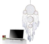 Atrapasueños bohemio con plumas, atrapasueños de cinco anillos para decoración de pared, perfecto para dormitorios de niños, proyectos de arte y decoraciones del hogar con temática bohemia