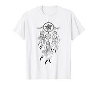 Atrapasueños Boho Sea Turtle Native American Feather Graphic Camiseta gráfica económica, Hombre, Blanco, L