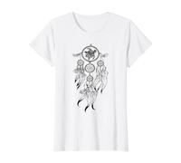 Atrapasueños Boho Sea Turtle Native American Feather Graphic Camiseta gráfica económica, Mujer, Blanco, XS
