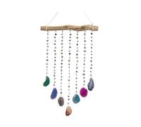 Atrapasueños Colgante de Pared, ágata, Cristal, Palo Madera, atrapasueños, decoración del hogar, habitación, carillón Viento para Ventanas(Style03)