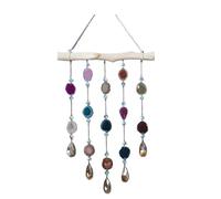 Atrapasueños Colgante de Pared, ágata, Cristal, Palo Madera, atrapasueños, decoración del hogar, habitación, carillón Viento para Ventanas(Style05)
