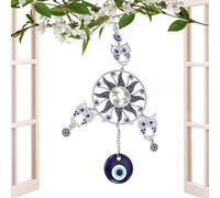 Atrapasueños colgante, decoración del hogar atrapasueños | Atrapasueños de la suerte, carillón de viento automotriz con forma de estrella y luna | Arte estético del ornamento de la buena