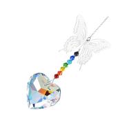 Atrapasueños con colgante de mariposa de cristal para colgar en la pared de la ventana y el jardín, decoraciones decorativas de campanillas de viento