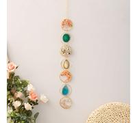 Atrapasueños con cristales de luna, árbol de la vida, gema natural, ágata para colgar en la pared, ventanas, jardín, decoración del hogar (7 anillos coloridos)