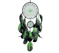 Atrapasueños con cuentas que brillan en la oscuridad, campanillas de, borlas de plumas, decoración para colgar en la pared, adorno de atrapasueños, regalo, decoración mística de la habitación