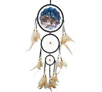 Atrapasueños de águila lobo para decoración de pared para niños, dormitorio, atrapasueños grandes para colgar en la pared (DC01 12WOLVES)