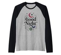 Atrapasueños de Buenas Noches, Luna Celestial y Estrellas Diseño Boho Camiseta Manga Raglan