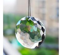 Atrapasueños de cristal Bauhinia facetado, decoración de ventana, gran tamaño, reflejos, arco iris, perfecto para jardín y casa, redondo, 75 mm, cordón incluido