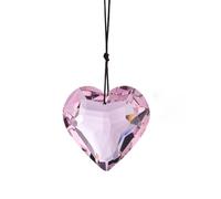Atrapasueños de cristales de corazón coloridos con colgante de cadena para ventana, hogar, jardín, Navidad, fiesta, decoración de boda (rosa)
