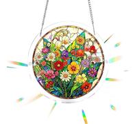 Atrapasueños de jardín | Colgante decorativo de pared de rompecabezas, atrapasueños acrílico arcoíris | para jardín al aire libre, patio, árbol, hogar, primavera, abuela, madre y mujer