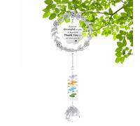 Atrapasueños de luz de para interiores,Atrapadores de sol con es | Colgante de prisma de bola de con mensaje de agradecimiento grabado | Decoraciones colgantes, decoración de jardín de patio para inte