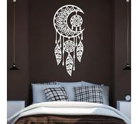 Atrapasueños de Metal para Pared, decoración de Pared, atrapasueños de Luna, Grande, Bohemio, Colgante de Pared, Dulces sueños, decoración para Dormitorio (Blanco, 121 x