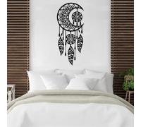 Atrapasueños de Metal para Pared, decoración de Pared, atrapasueños de Luna, Grande, Bohemio, Colgante de Pared, Dulces sueños, decoración para Dormitorio (Negro, 135 x 5