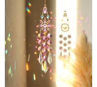 Atrapasueños de prisma de cristal para colgar en la ventana, colgantes de araña de arco iris para decoración estética de fantasía para el hogar y el jardín