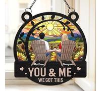 Atrapasueños de ventana de metal personalizado: You & Me We Got This Decoración colgante personalizada, regalo para parejas, bodas, aniversarios, cumpleaños, día de San Valentín