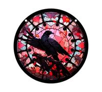 Atrapasueños de vidrieras de Cuervos, decoración Colgante de Ventana, Adorno de Cuervo de Halloween para decoración del hogar y la Cocina, Colgantes manchados