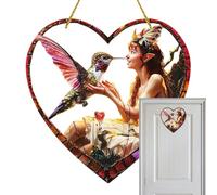 Atrapasueños en forma de corazón para ventana,Atrapasueños para jardín - Adorno de hadas de ventana 2D | Adorno creativo para exteriores, decoración casera portátil para sala de estar, dormitorio