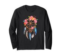 Atrapasueños Floral Pluma Boho Espiritual Acuarela diseño Manga Larga