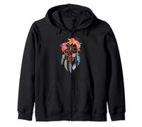 Atrapasueños Floral Pluma Boho Espiritual Acuarela diseño Sudadera con Capucha