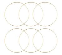 Atrapasueños Manualidades Aro,6 Piezas 20 cm de Largo Metal Floral Corona de Aros de macramé Oro Anillos de aro para Hacer decoración de Corona de Boda y Bricolaje atrapasueños para Colgar en la Pared