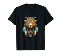 Atrapasueños oso nativo americano indio tribal pluma boho Camiseta