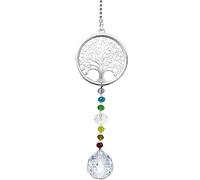 Atrapasueños para colgar en la ventana con cristal, árbol de la vida, adorno para hacer arco iris para pasillos de jardín y decoración del hogar (árbol de la vida)