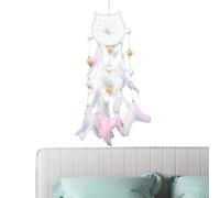 Atrapasueños para niñas, decoración colgante de ventana interior, decoración para colgar en la pared con atrapasueños de plumas, carillón de viento hecho a mano para sala de manualidades, comedor