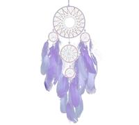 Atrapasueños para niñas, decoración de pared atrapasueños - Adorno de pared de bendición | Atrapasueños de plumas de cinco anillos de la suerte, decoración para colgar en la pared para la sala de esta