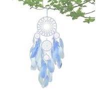 Atrapasueños para niños,Atrapasueños,Arte decorativo del ornamento - Adorno artesanal hecho a mano con cinco anillos de la suerte, atrapasueños de plumas, decoración del hogar colgante para dormitorio