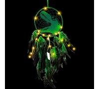 Atrapasueños para niños - Atrapasueños LED con luz, Atrapasueños Dinosaurio hecho a mano para la decoración de la habitación infantil, fiesta, regalo de cumpleaños