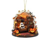 Atrapasueños personalizado de vidrieras de Halloween, fantasmas espeluznantes para colgar en interiores (B)
