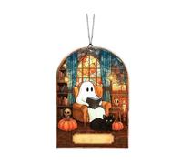 Atrapasueños personalizado de vidrieras de Halloween, fantasmas espeluznantes para colgar en interiores (A)